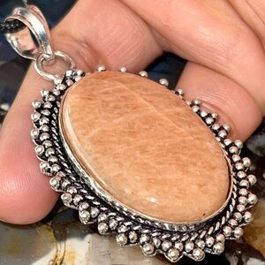 Peach Moonstone Pendant 2 1/2”